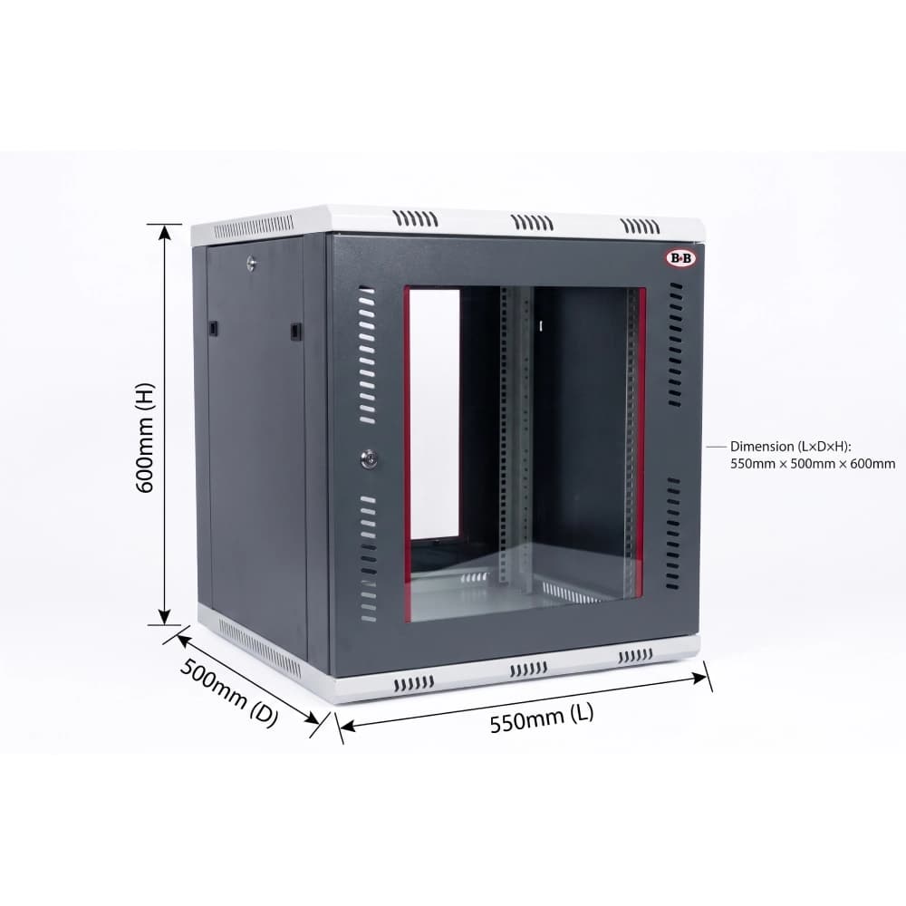 B & B Networking Rack 12U 550×500×600mm (L×D×H)