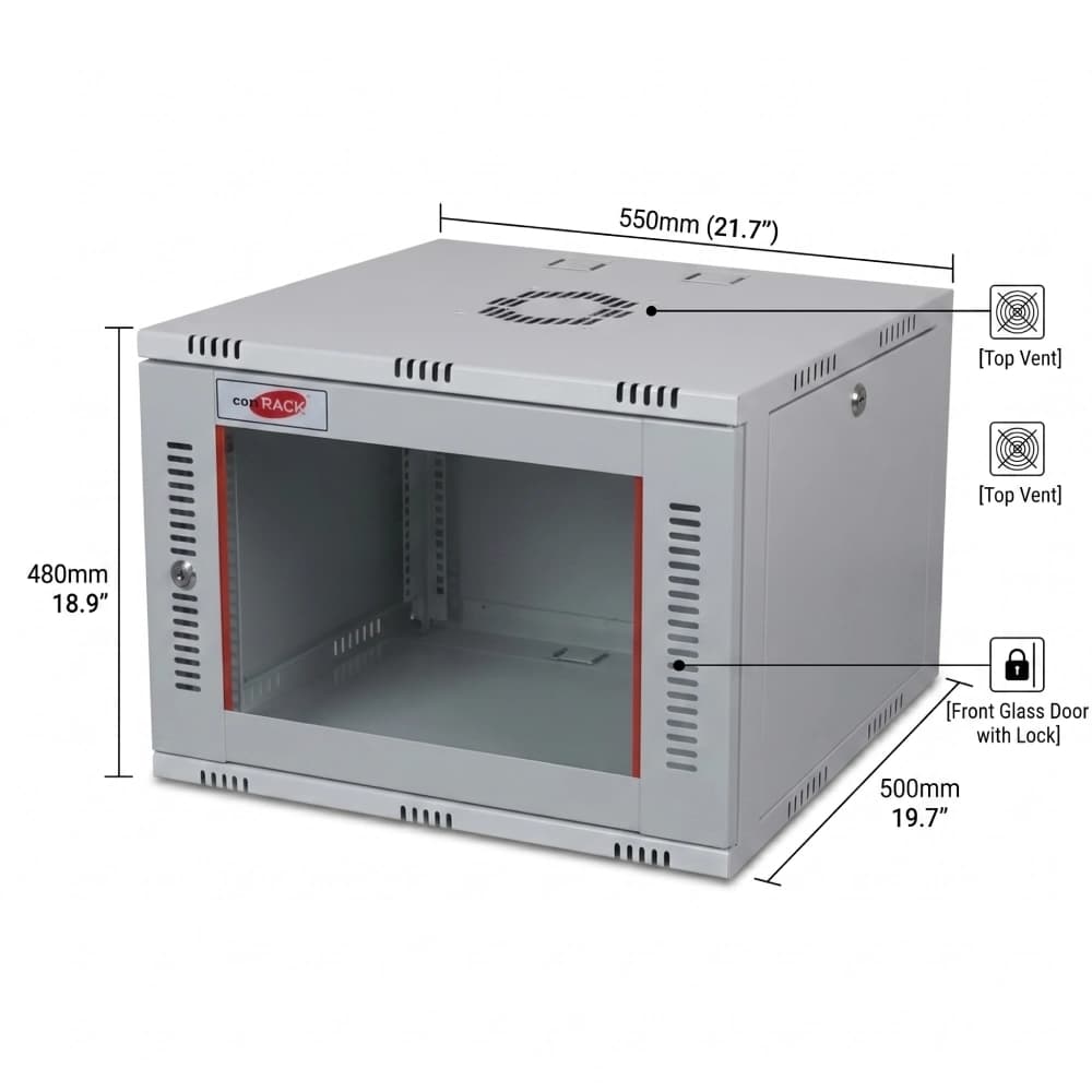 COMRACK 9U 500MM 550×500×480mm (L×D×H)