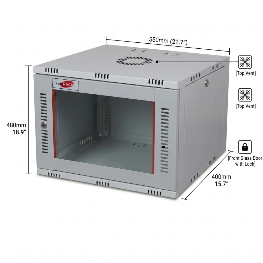 Comrack 9U 400mm 550×400×480mm (L×D×H)