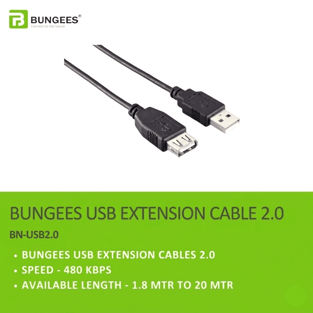 Bungees USB Extension Cable 5m 2.0