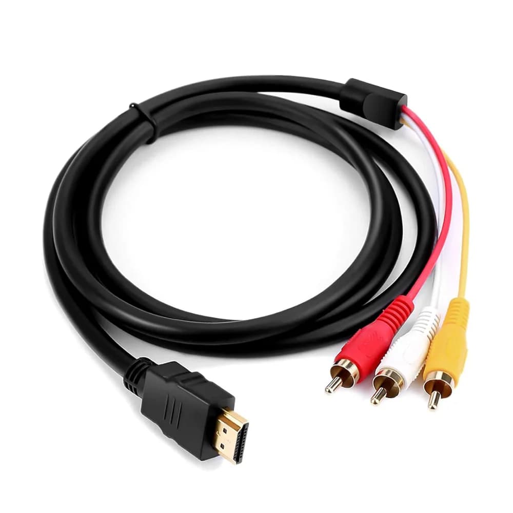 HDMI Male to 3-RCA Video Audio AV Cable Connector