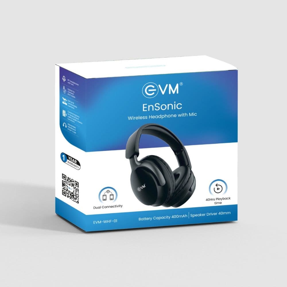 EVM Headphone Bluetooth Wireless with Mic EnSonic  Black
