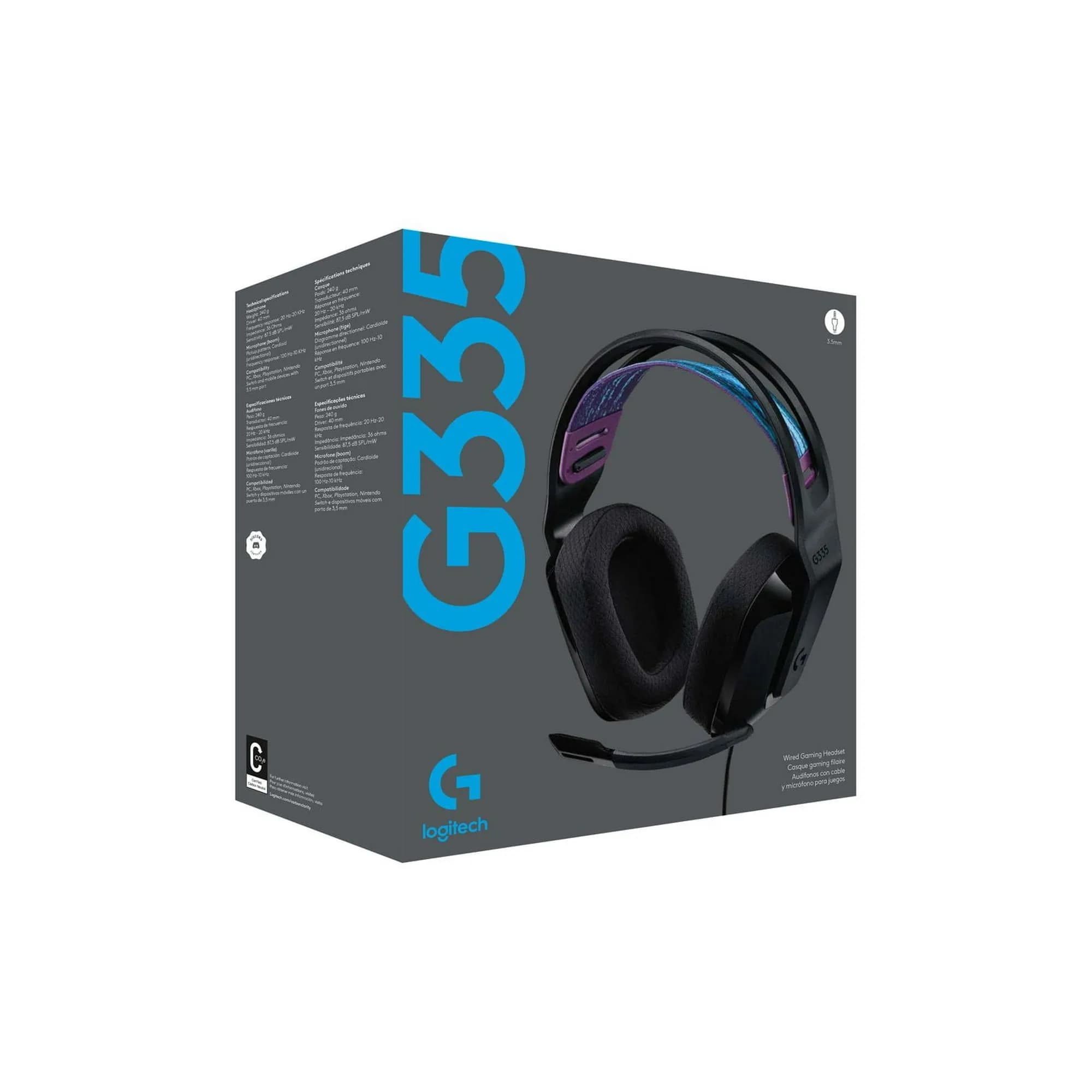 Logitech Wired Gaming Headphone 40 mm Audio Drivers G335