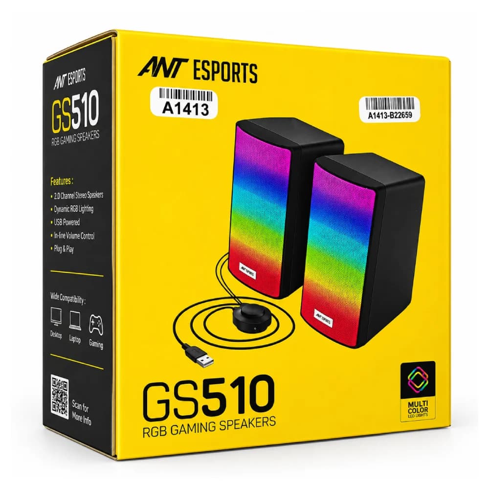 Ant Esports Gaming Speaker USB 2.0 GS510  RGB 10w