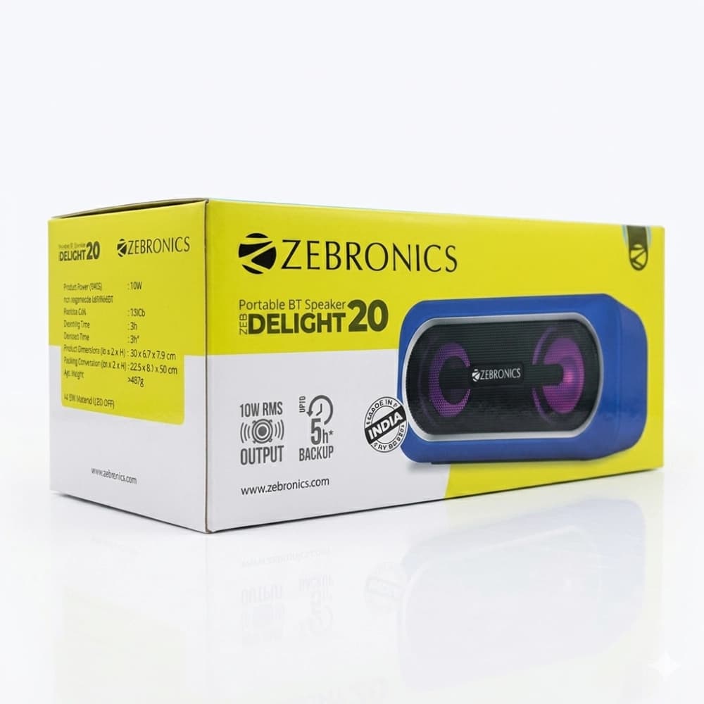 Zebronics Bluetooth Speaker RGB 10w Delight 20