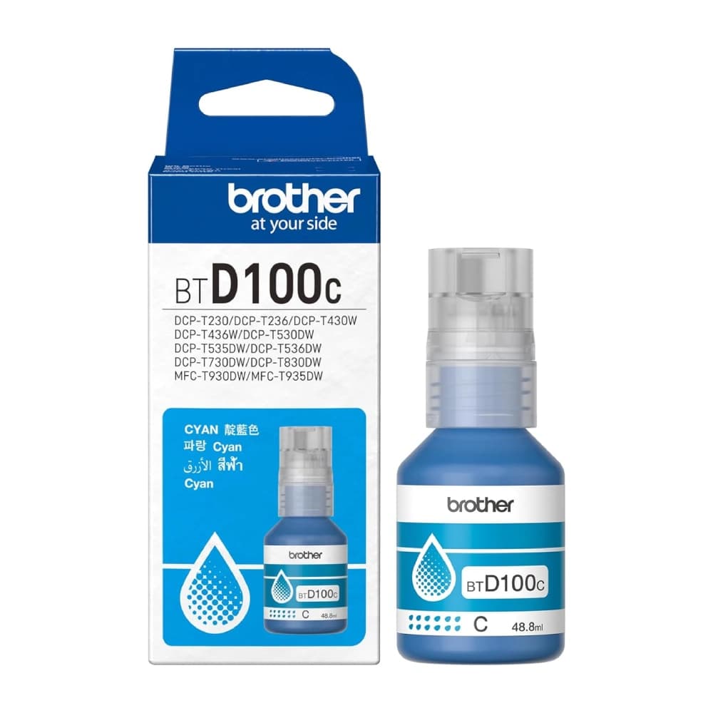 Brother Inkjet Ink Bottle BTD100C Cyan 48.8ml