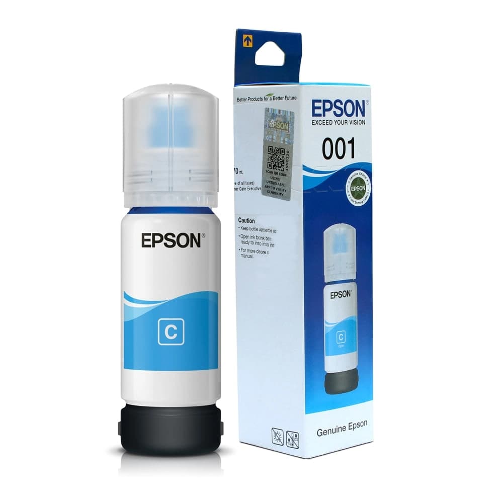 Epson 001 Cyan Genuine Inkjet Ink Bottle 70ml