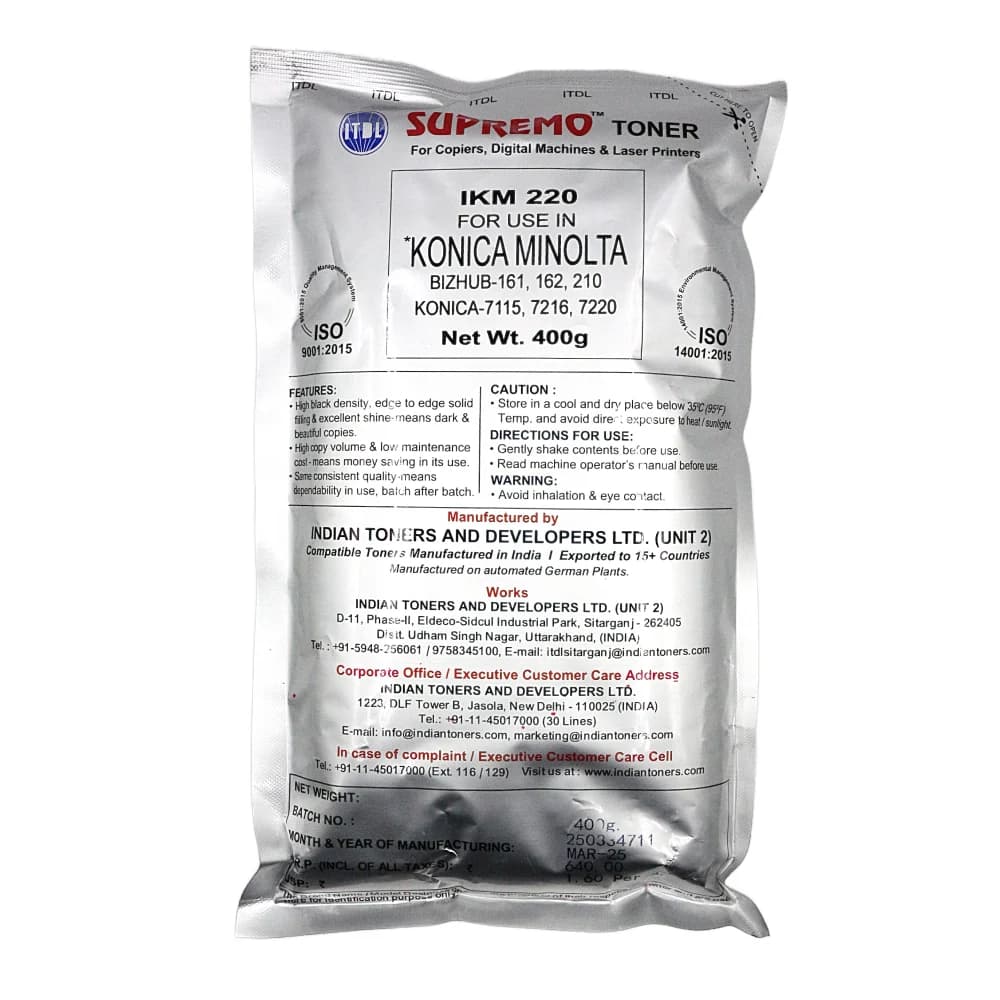 ITDL Copier Toner Powder For Konica Minolta IKM-220 400gm Black