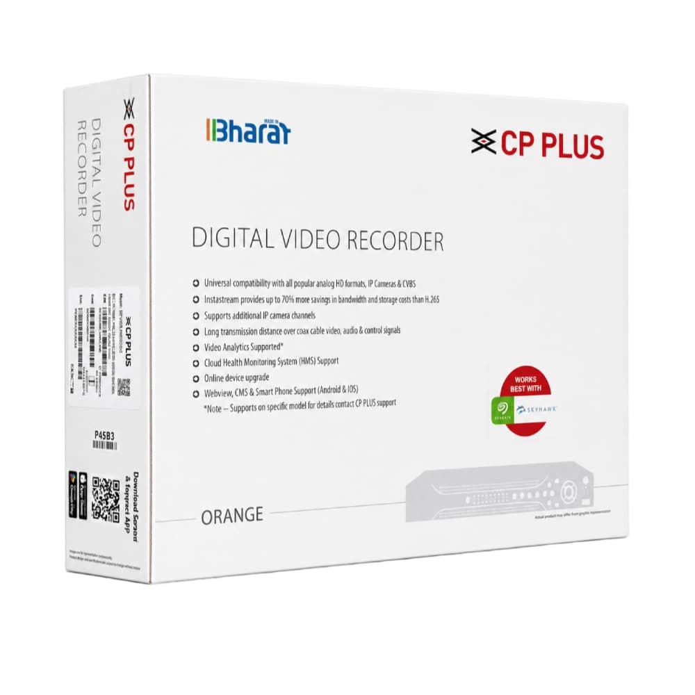 CP-PLUS 4ch 2mp 1 SATA H.265 DVR | Two Way Audio (0401F1V-I)
