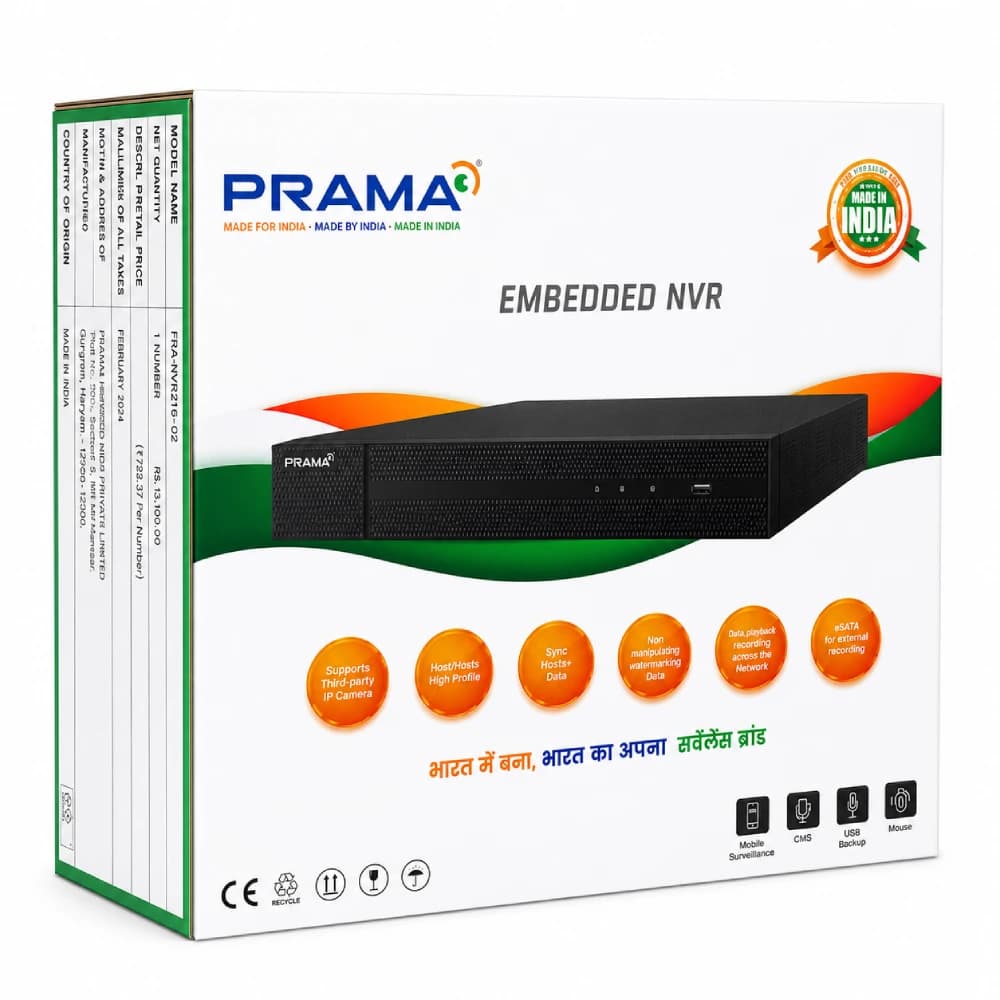 Prama 16CH 2 SATA H.265+ NVR 4k (NR2A16Q2)