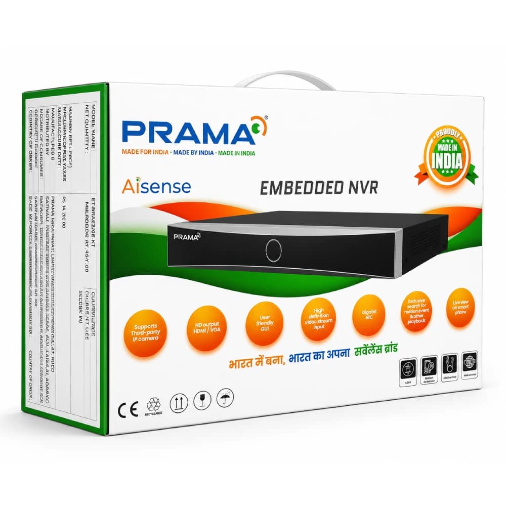 Prama NVR 4K 8 CH 1 SATA AiSense (NRAS2A08-K1)