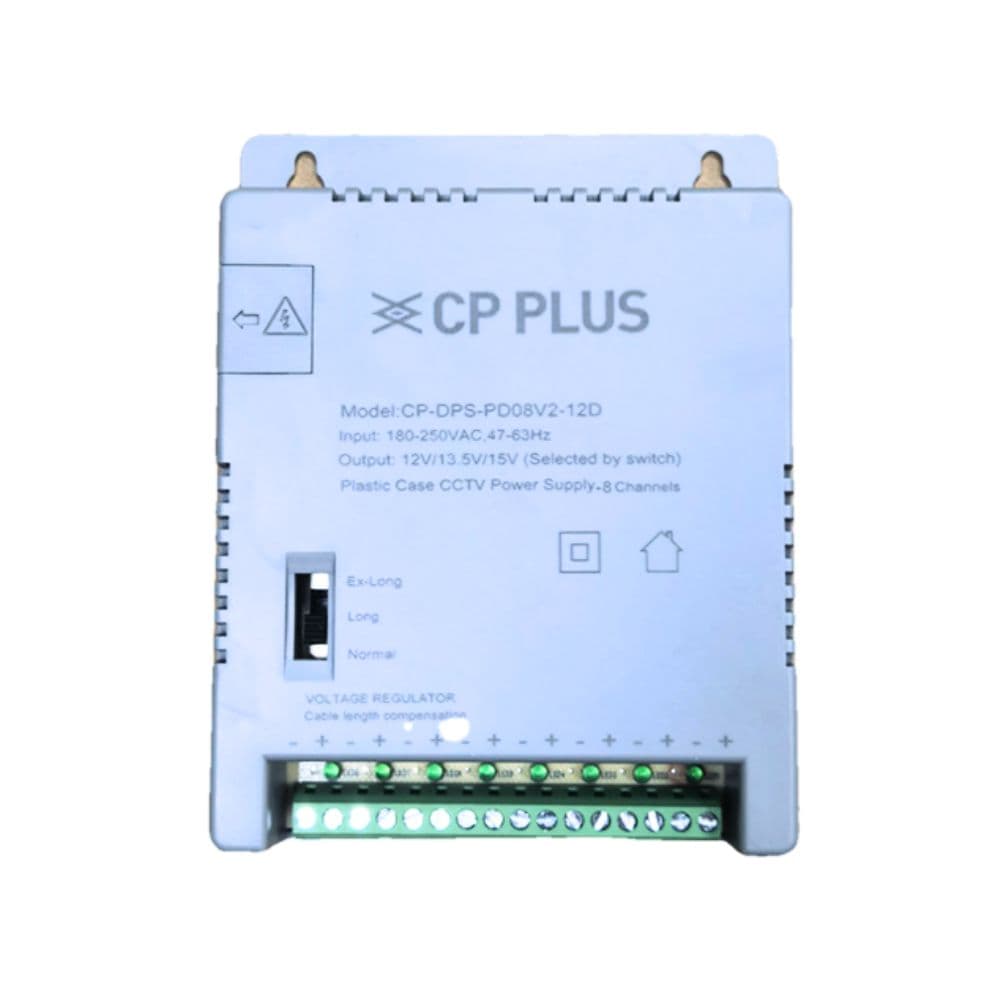 CP-Plus CCTV Power Supply Eco 8ch 12v/10a (PD08V2)