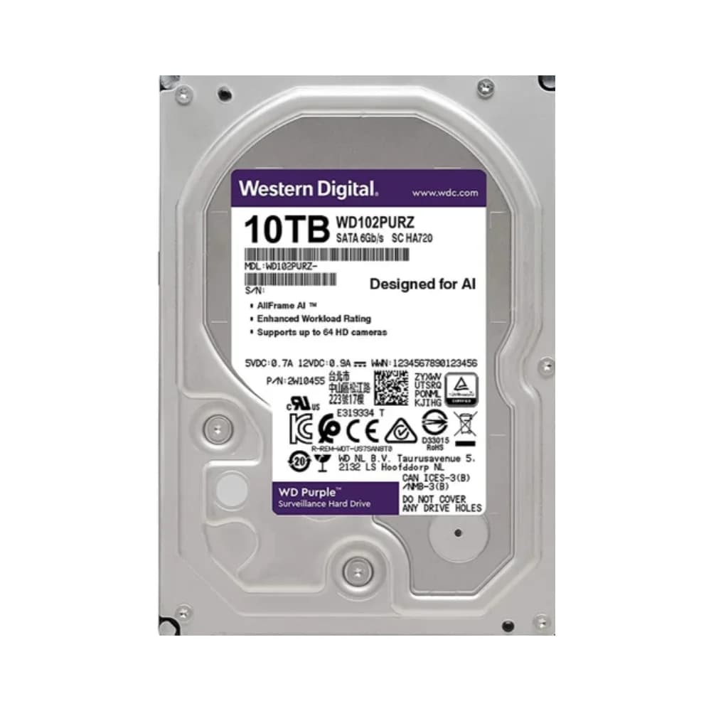 WD Surveillance Hard Disk 10TB PURPLE PRO SATA 3.5 Inch