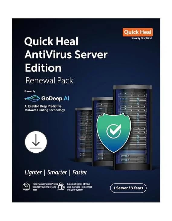Quick Heal ES1UP Server Edition 1 User 3 Year Antivirus (Renewal) (With Activation Scheme)