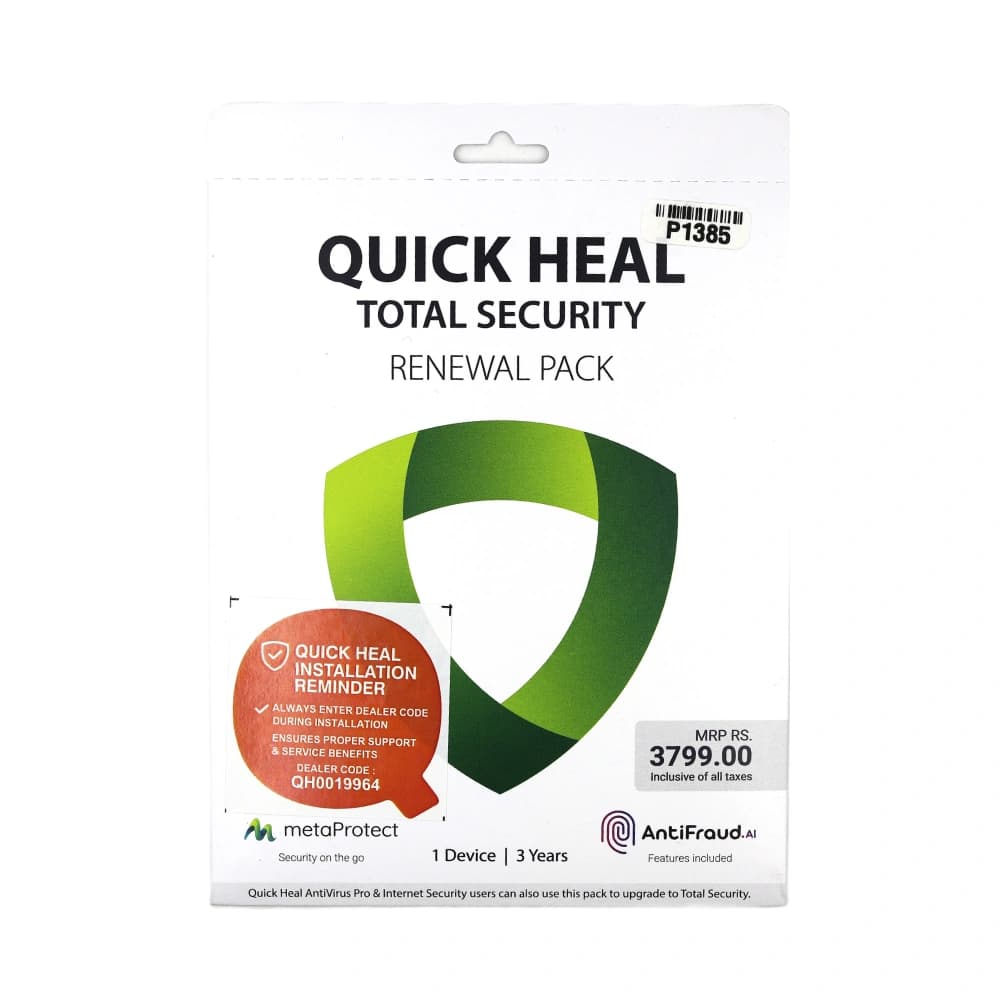 Quick Heal TS1UP Total Security Antivirus 1 User 3 Year Antivirus (Renewal) (With Activation Scheme)
