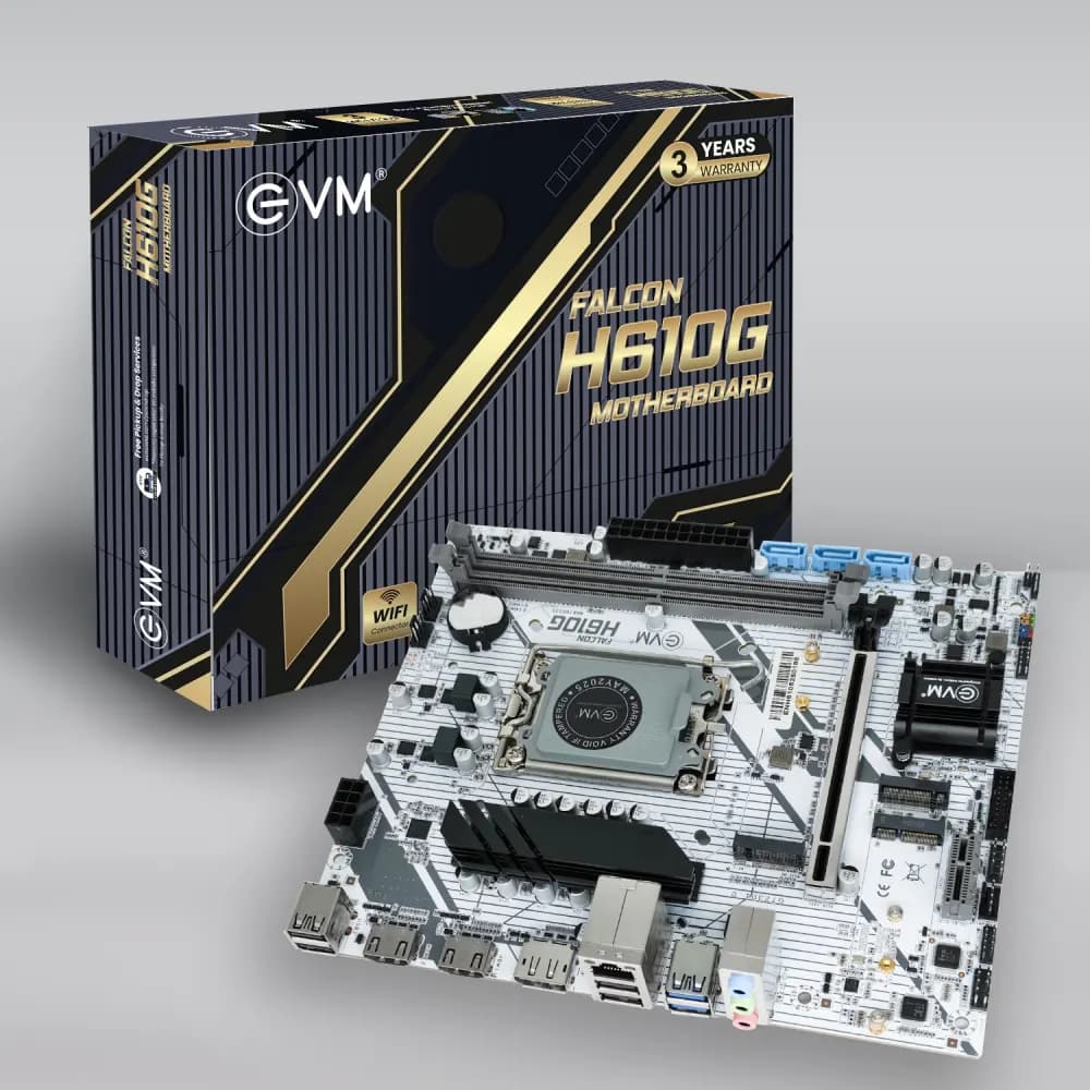 EVM H610G DDR4 Falcon Motherboard For Intel 12th to 14th Gen With NVMe Slot