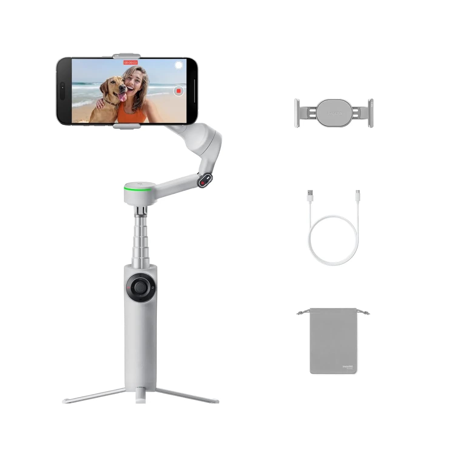Insta360 AI Tracking  Phone Gimbal Stabilizer Flow 2 Pro (Stone Gray)