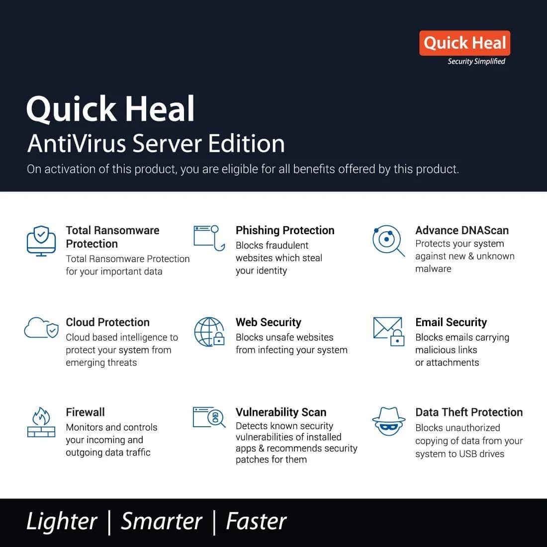 Quick Heal ER1 Server Edition 1 User 1 Year Antivirus (With Activation Scheme)
