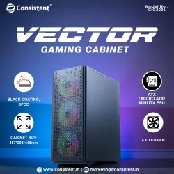 Consistent Mid Tower Gaming Cabinet (ATX / Micro-ATX / Mini-ITX) Vector CIG2006 Black