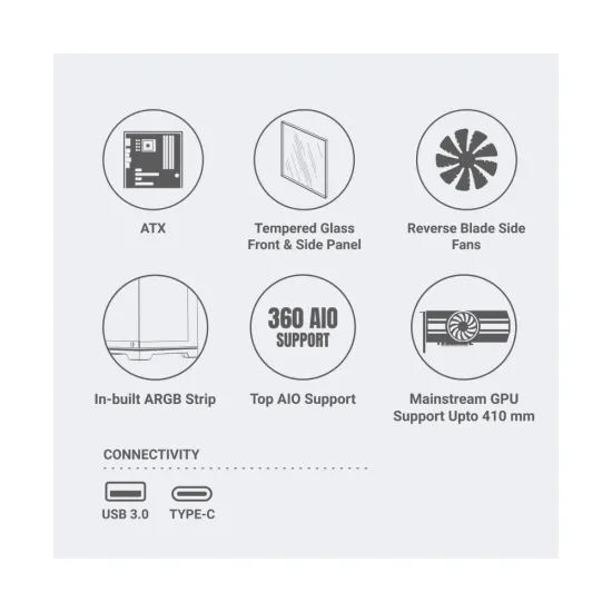 Ant Esports Gaming Cabinet Crystal x7 Pro Max