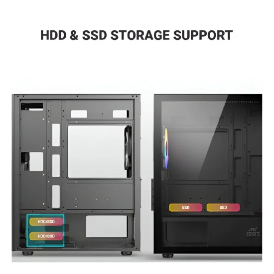 Ant Esports Gaming Cabinet 205 Mini 6F Black