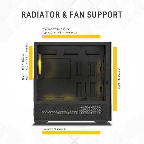 Ant Esports Gaming Cabinet 511 Air 5F Black