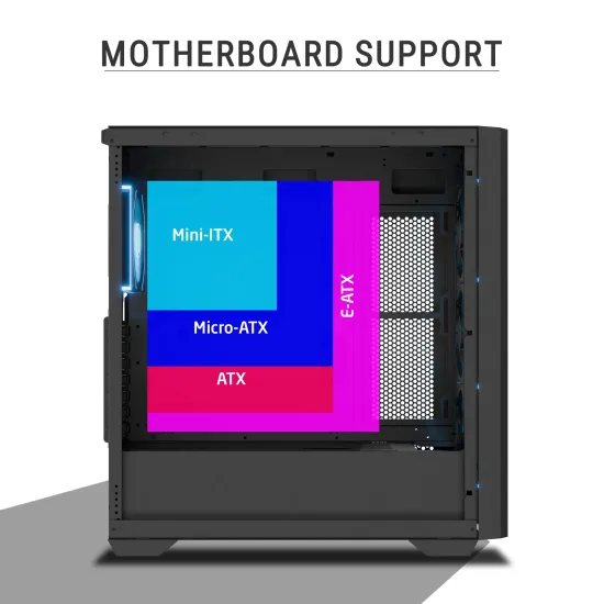 Ant Esports Mid Tower Cabinet (E-ATX/ATX/M-ATX/M-ITX) AQUA 360 4F