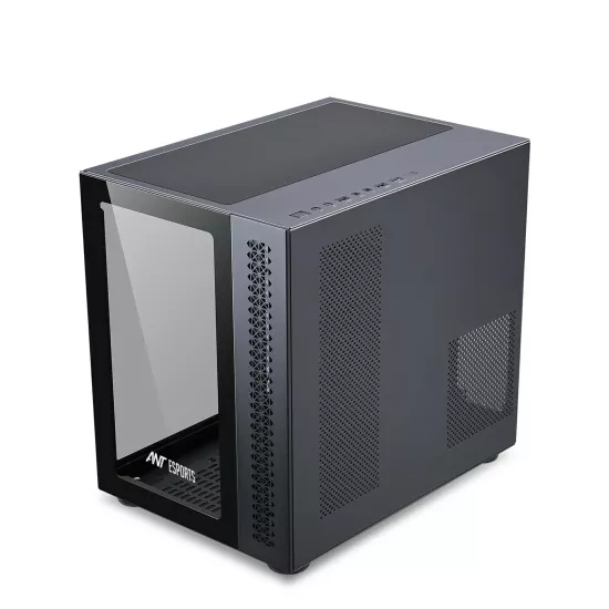 Ant Esports Gaming Cabinet Crystal ARGB Dual Chamber Black