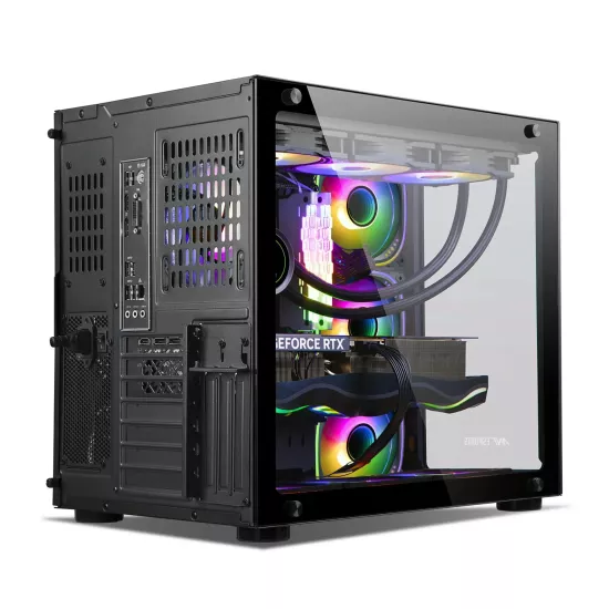 Ant Esports Gaming Cabinet Crystal ARGB Dual Chamber Black