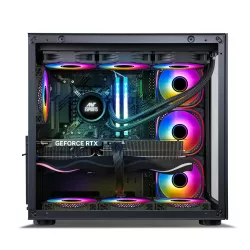 Ant Esports Gaming Cabinet Crystal ARGB Dual Chamber Black