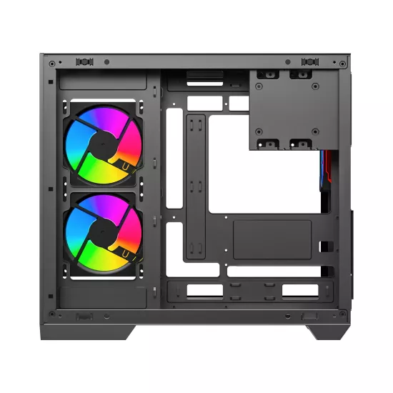 Ant Esports Gaming Cabinet Crystal x4 ARGB Dual Chamber Black