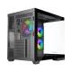 Ant Esports Gaming Cabinet Crystal x4 ARGB Dual Chamber Black