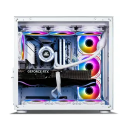 Ant Esports Crystal Mid Tower Cabinet ARGB (E-ATX, ATX, M-ATX, M-ITX) White