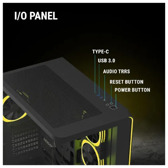 Ant Esports Gaming Cabinet Crystal ARC Black