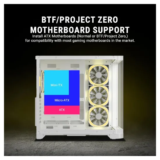 Ant Esports Gaming Cabinet Crystal ARC White