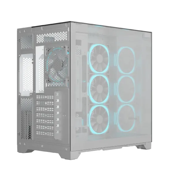 Ant Esports Gaming Cabinet Crystal Mirror White