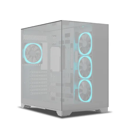 Ant Esports Gaming Cabinet Crystal Mirror White