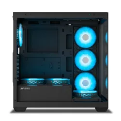 Ant Esports Gaming Cabinet Crystal x7 Black with Type-C