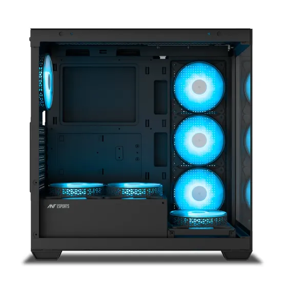 Ant Esports Gaming Cabinet Crystal x7 Black with Type-C