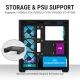 Ant Esports Gaming Cabinet Crystal x7 Black with Type-C