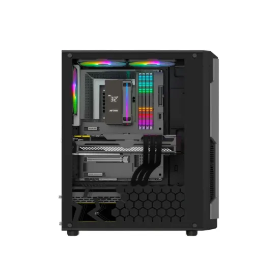 Ant Esports Mid Tower Cabinet (ATX/M-ATX/M-ITX) Eclipse Black-Grey