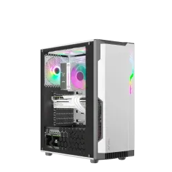 Ant Esports Mid Tower Cabinet (ATX/M-ATX/M-ITX) Eclipse White-Black