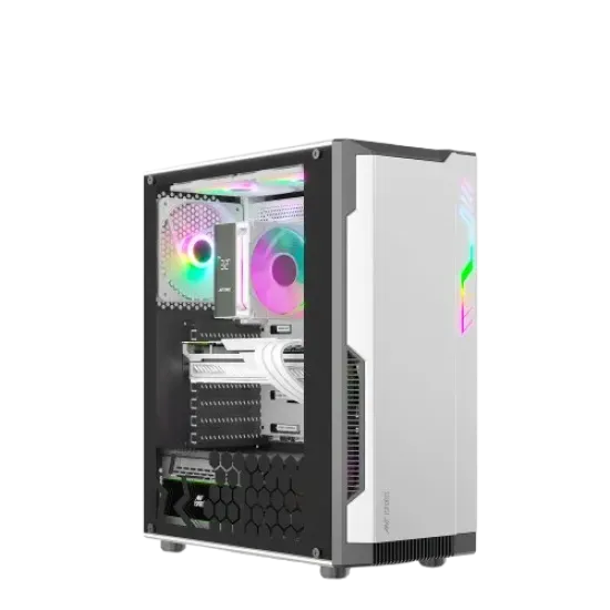 Ant Esports Mid Tower Cabinet (ATX/M-ATX/M-ITX) Eclipse White-Black