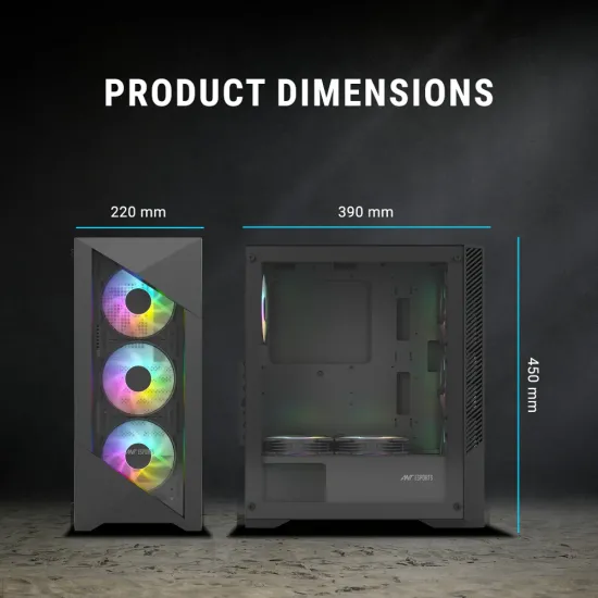 Ant Esports Cabinet ICE-270G 6F Black