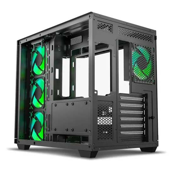 Ant Esports Gaming Cabinet Crystal x11 Black