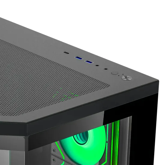Ant Esports Gaming Cabinet Crystal x11 Black
