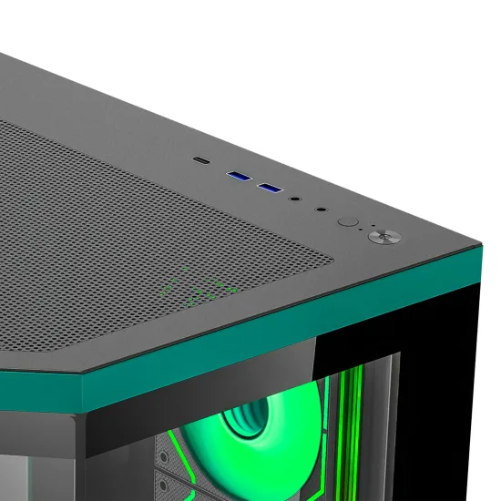 Ant Esports Gaming Cabinet Crystal x11 Green