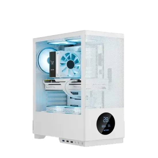 Ant Esports Mid Tower Cabinet (ATX/M-ATX/M-ITX) X2 LCD White