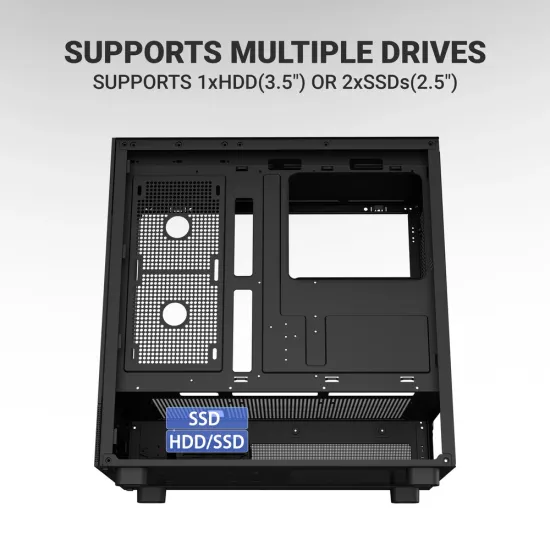 Ant Esports Gaming Cabinet Crystal x6 Black