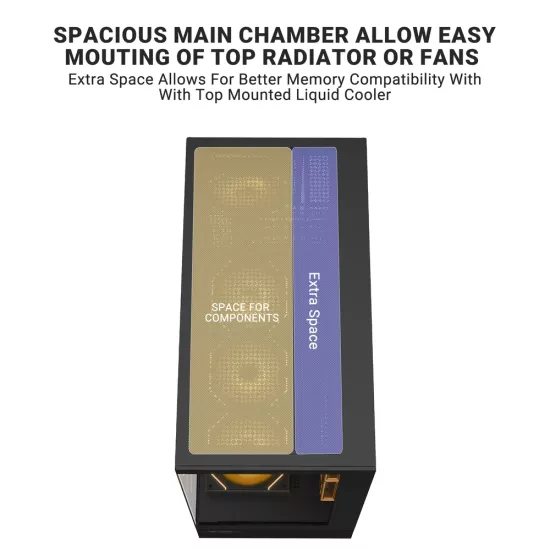 Ant Esports Gaming Cabinet Crystal x6 Black